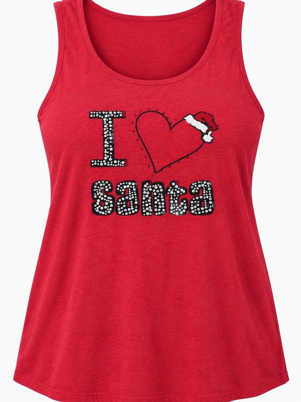 INC International Concepts Red 'I ♥ Santa' Embellished Tank